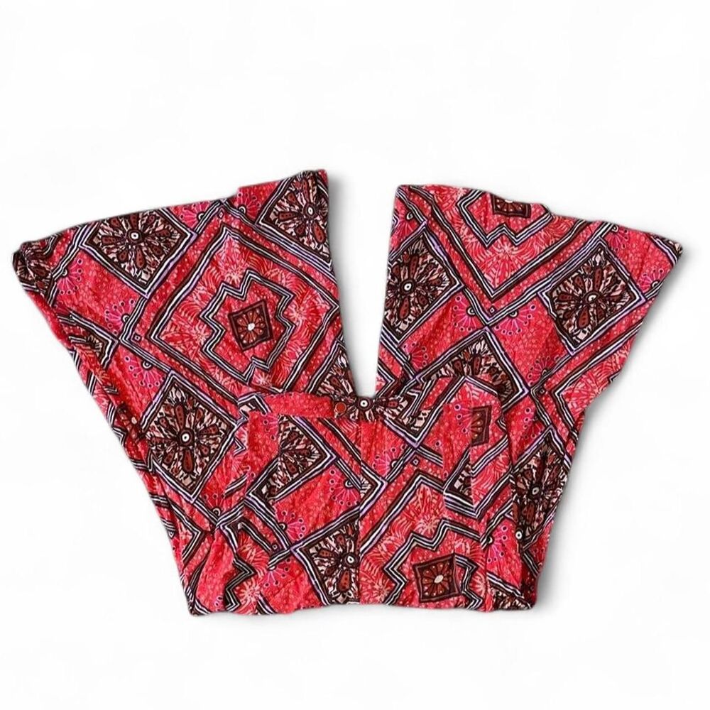 Red Boho 70s Anthropologie Pants